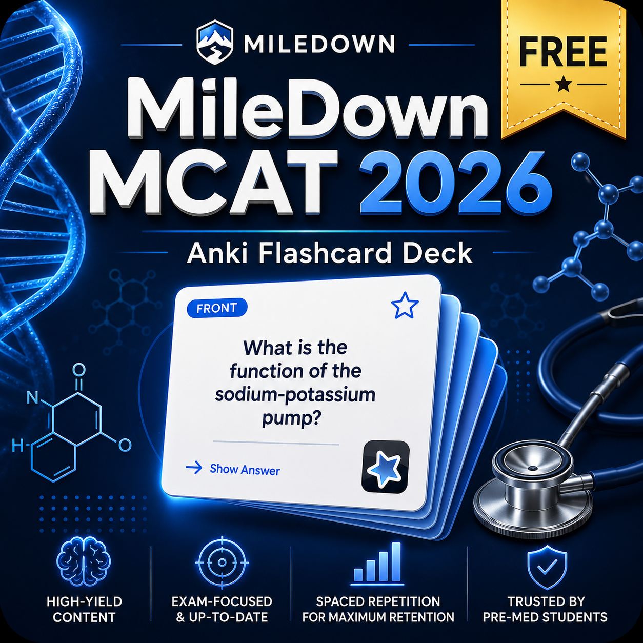 Free MileDown 2026 Anki Flashcard Deck – MCAT